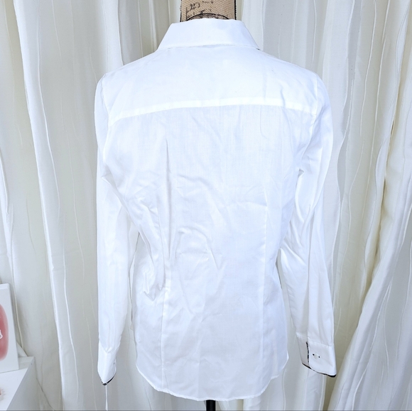 NWT Foxcroft - Blouse – Long Sleeve, White, Wrinkle-Resistant Fabric, Sz 8 - Picture 5 of 6